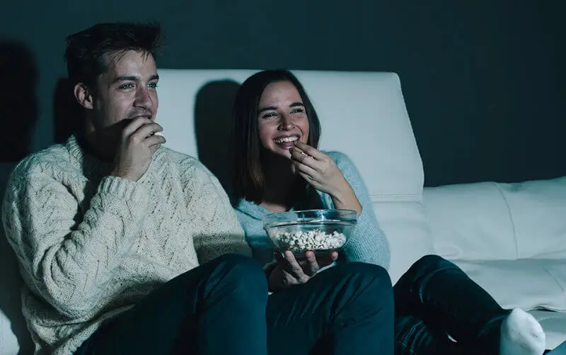 Couple watching a movie